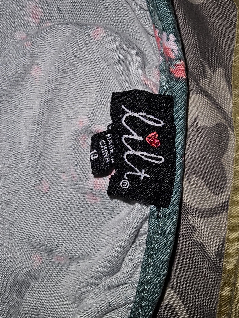 lilt Green Jacket with Pink Floral Trim